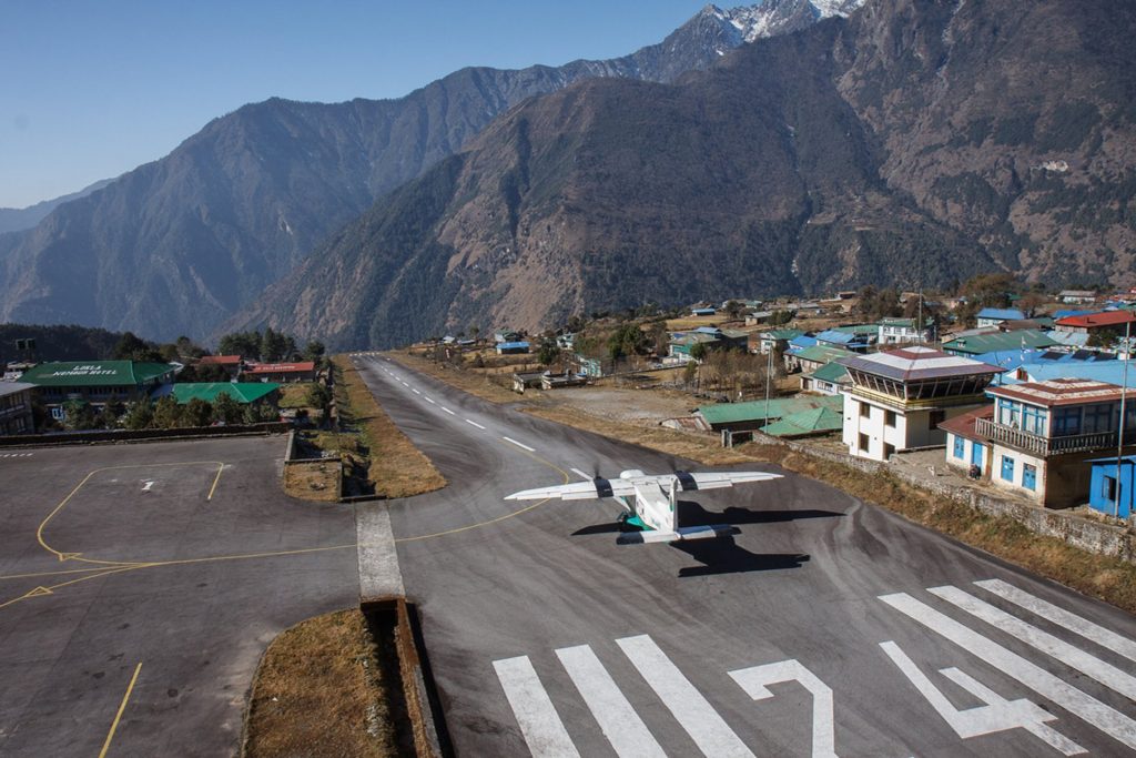 Lukla Airport during Everest Base camp Trekking in Autumn