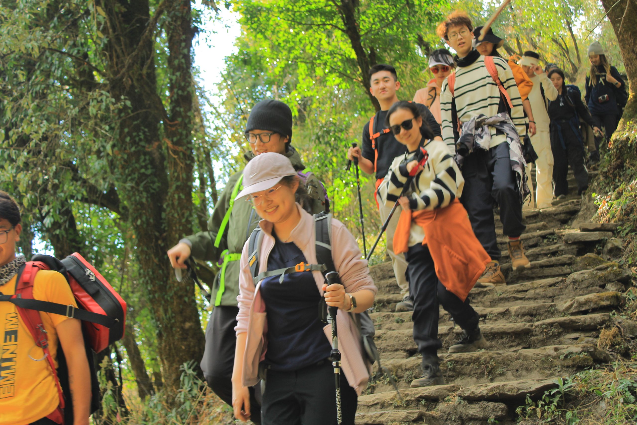 Trekkers near Bamboo