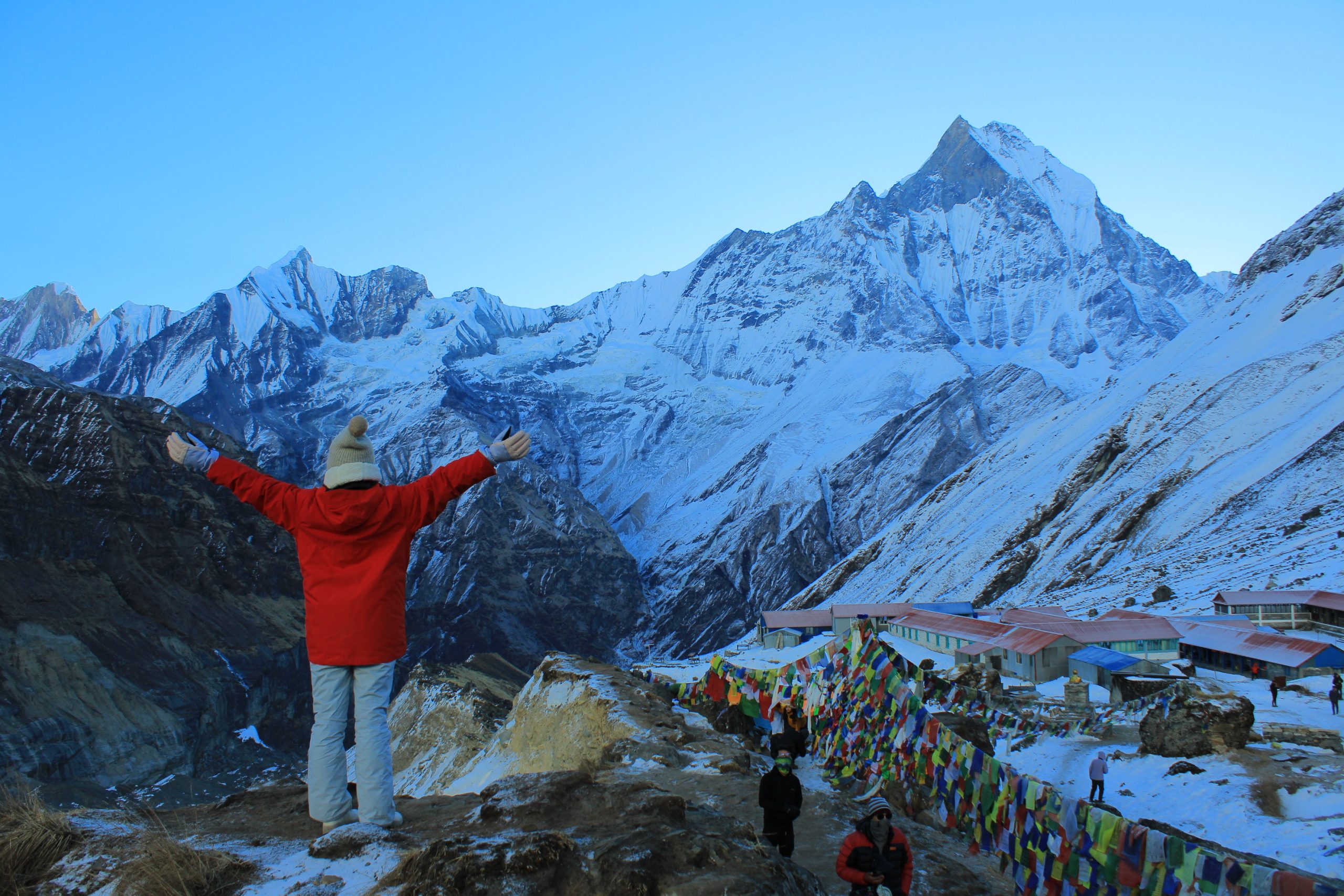 Trekkers at Annapurna Base Camp 