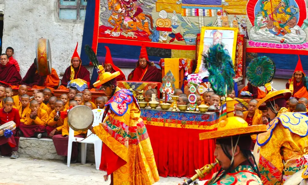 People celebrating Tiji festival in Upper mustang. 