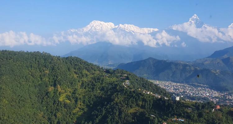 Sarangkot and Annapurna Range view from Helicopter