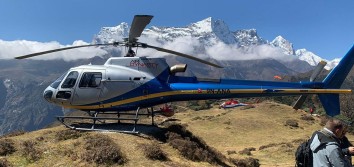 Landing Helicopter in Everest region
