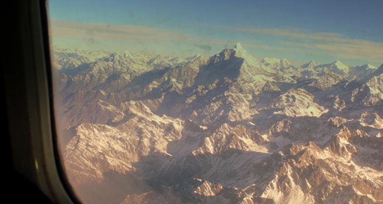 Mountain view from the flight