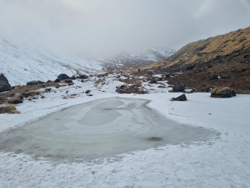 Lake near Annapurna base camp above MBC